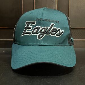 Vintage Y2K Reebok NFL Philadelphia Eagles Script Snapback Green Black Hat